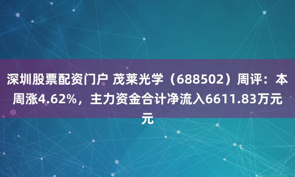 深圳股票配资门户 茂莱光学（688502）周评：本周涨4.62%，主力资金合计净流入6611.83万元