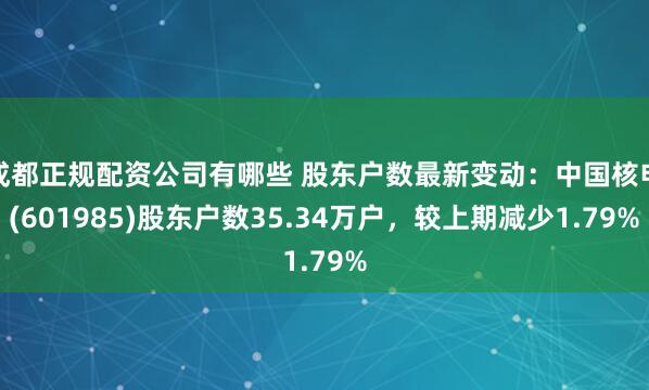 成都正规配资公司有哪些 股东户数最新变动：中国核电(601985)股东户数35.34万户，较上期减少1.79%